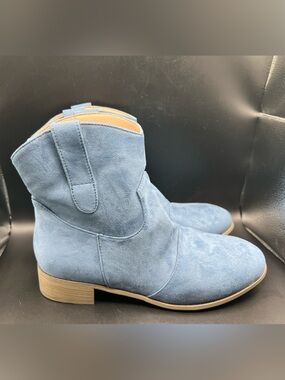 Unbranded Cowboy Boots Women's 40 Blue Ankle Western Coastal Cowgirl BRAND NEW